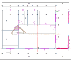 Plano de casa de madera modelo Teror con distribución orientativa