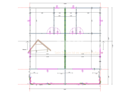 Plano técnico de casa de madera modelo Güímar Duplex