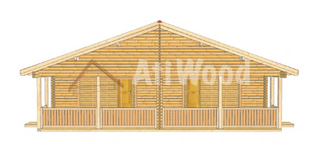 Casa de madera modelo Güímar Duplex vista exterior frontal