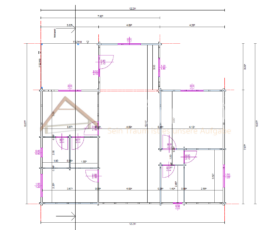 Plano de casa de madera modelo San Mateo con distribución orientativa