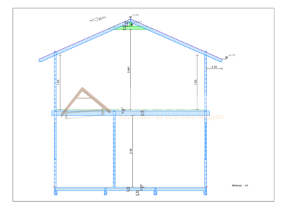 Sección constructiva de casa de madera modelo Maspalomas