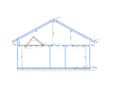 Sección técnica de casa de madera modelo Aveiro