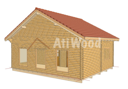 Sección técnica de casa de madera modelo Aveiro
