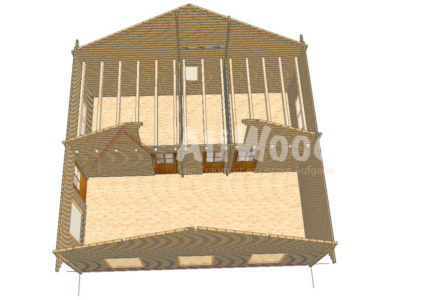 Estructura principal de casa de madera modelo Aveiro