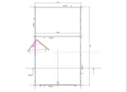 Plano técnico de garaje de madera modelo Vecindario