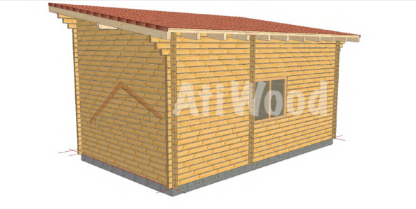 Garaje de madera modelo Vecindario estructura exterior lateral