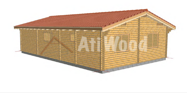 Casa de madera modelo Minho con porche exterior