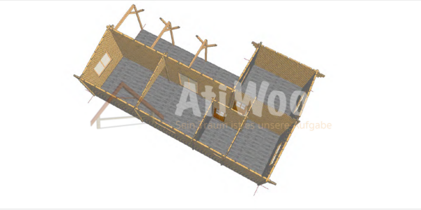 Estructura de madera de casa modelo Minho
