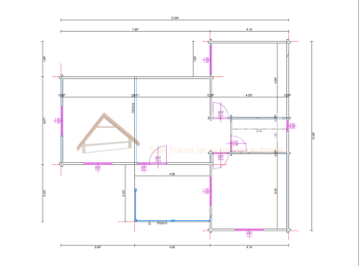 Plano técnico de casa de madera modelo Mogán