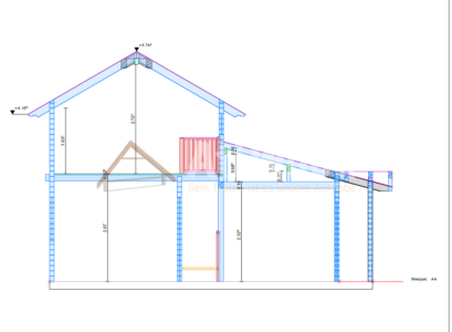 Sección técnica de casa de madera modelo Morro Jable