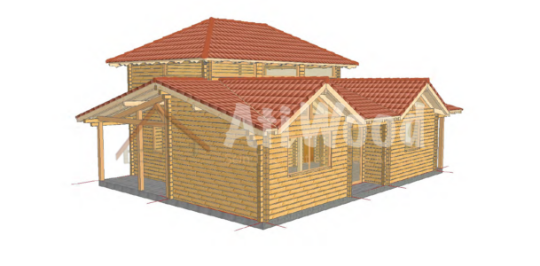 Casa de madera modelo Morro Jable vista exterior lateral