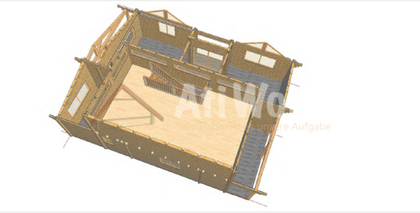 Estructura de madera de casa modelo Morro Jable con terraza
