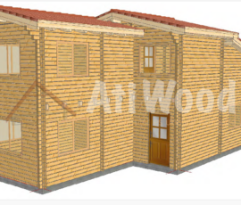 Casa de madera modelo El Cotillo vista exterior de dos plantas