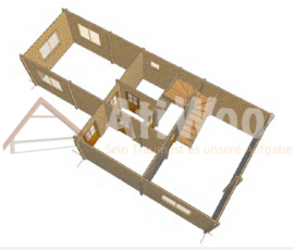 Estructura 3D de casa de madera modelo El Cotillo