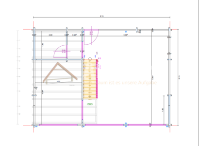 Plano de casa de madera modelo Moya con distribución interior