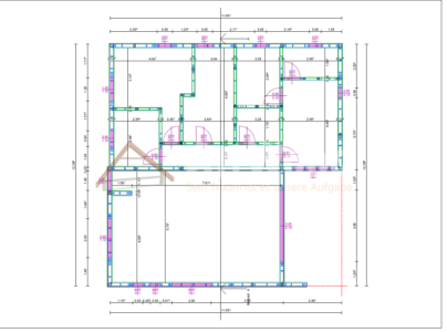 Plano de distribución de casa de madera modelo Braga