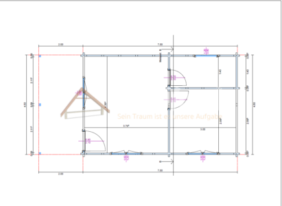 Plano técnico de casa de madera modelo Tarajalejo