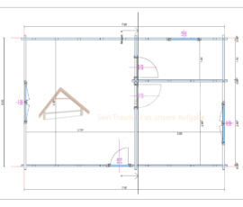 Plano de casa de madera modelo Valleseco con distribución orientativa
