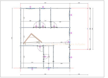 Plano técnico de casa de madera modelo La Gomera