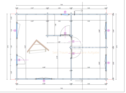 Plano técnico de casa de madera modelo Corralejo