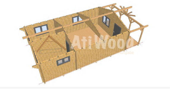 Estructura 3D de casa de madera modelo Costa Calma