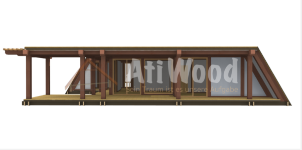 Plano de casa de madera modelo La Laguna con distribución interior