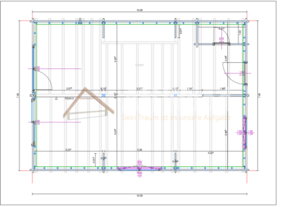 Plano de casa de madera modelo Tacoronte con distribución orientativa