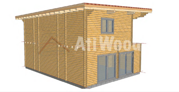 Casa de madera modelo Tacoronte vista exterior lateral