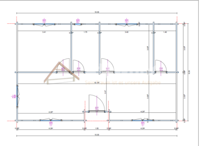 Plano de casa de madera modelo Canarias con distribución interior