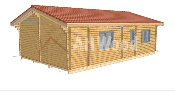 Casa de madera modelo Canarias vista exterior lateral para clima cálido