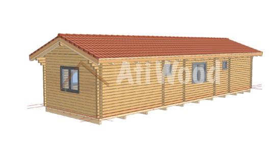 Casa de madera modelo Icod fachada lateral de madera