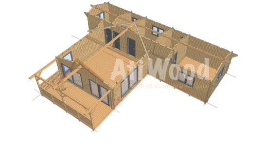 Estructura interior 3D de casa de madera modelo Icod