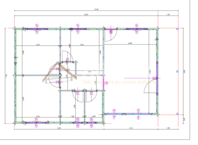 Plano de distribución de casa de madera modelo Costa Verde