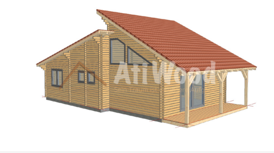 Casa de madera modelo Costa Verde vista exterior frontal