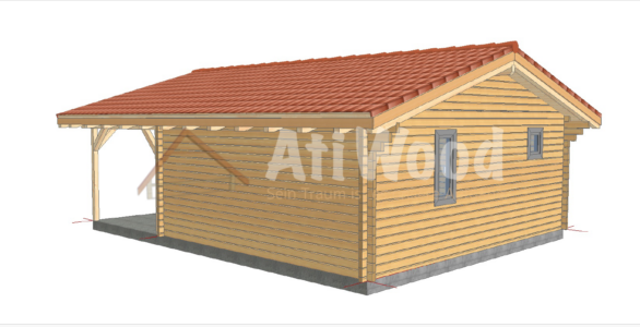 Casa de madera modelo Gran Tarajal vista exterior lateral