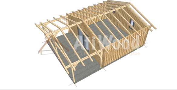 Estructura 3D de casa de madera modelo Gran Tarajal