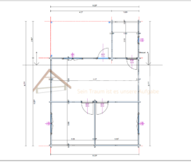Plano de casa de madera modelo Puerto de la Cruz con distribución orientativa