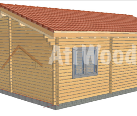 Casa de madera modelo Garachico vista exterior lateral
