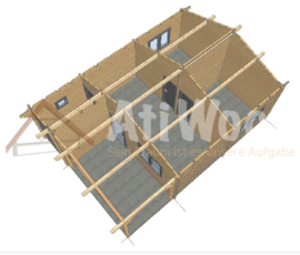 Casa de madera modelo Garachico vista superior de estructura