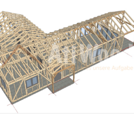 Estructura interior de casa de madera modelo El Sauzal