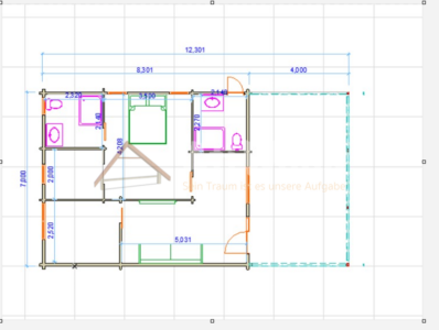 Plano de casa de madera modelo Telde con distribución orientativa