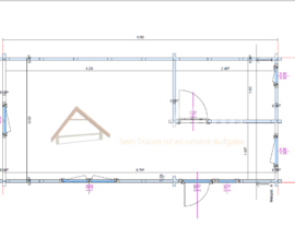 Plano de distribución de casa de madera modelo Sierra