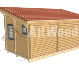 Casa de madera modelo Sierra en vista exterior