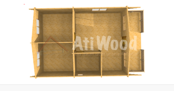 Estructura interior de casa de madera modelo Pontevedra