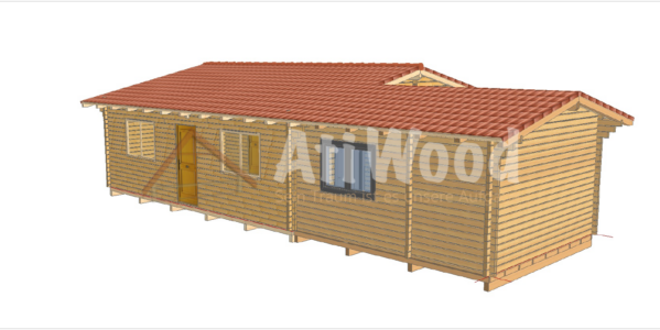 Casa de madera modelo Candelaria fachada exterior de madera