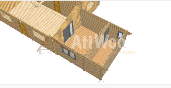 Estructura 3D de casa de madera modelo Candelaria