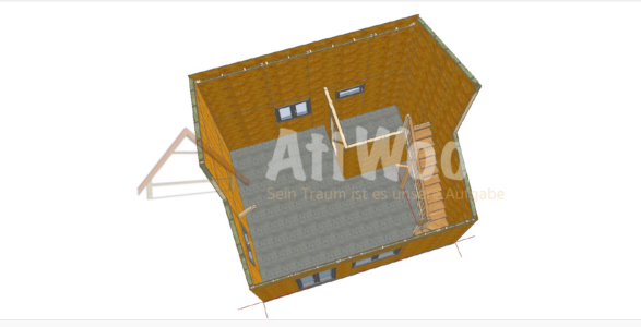 Plano de casa de madera modelo Firgas con distribución orientativa