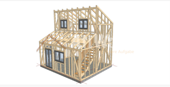 Casa de madera modelo Firgas fachada exterior con porche