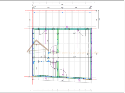 Plano técnico de casa de madera modelo Antigua