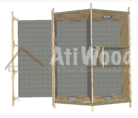 Plano de casa de madera modelo Tacoronte con distribución interior